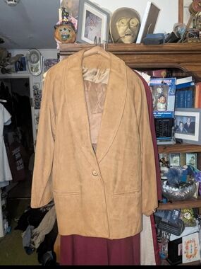 Women's Vintage Suede Skirt Suit